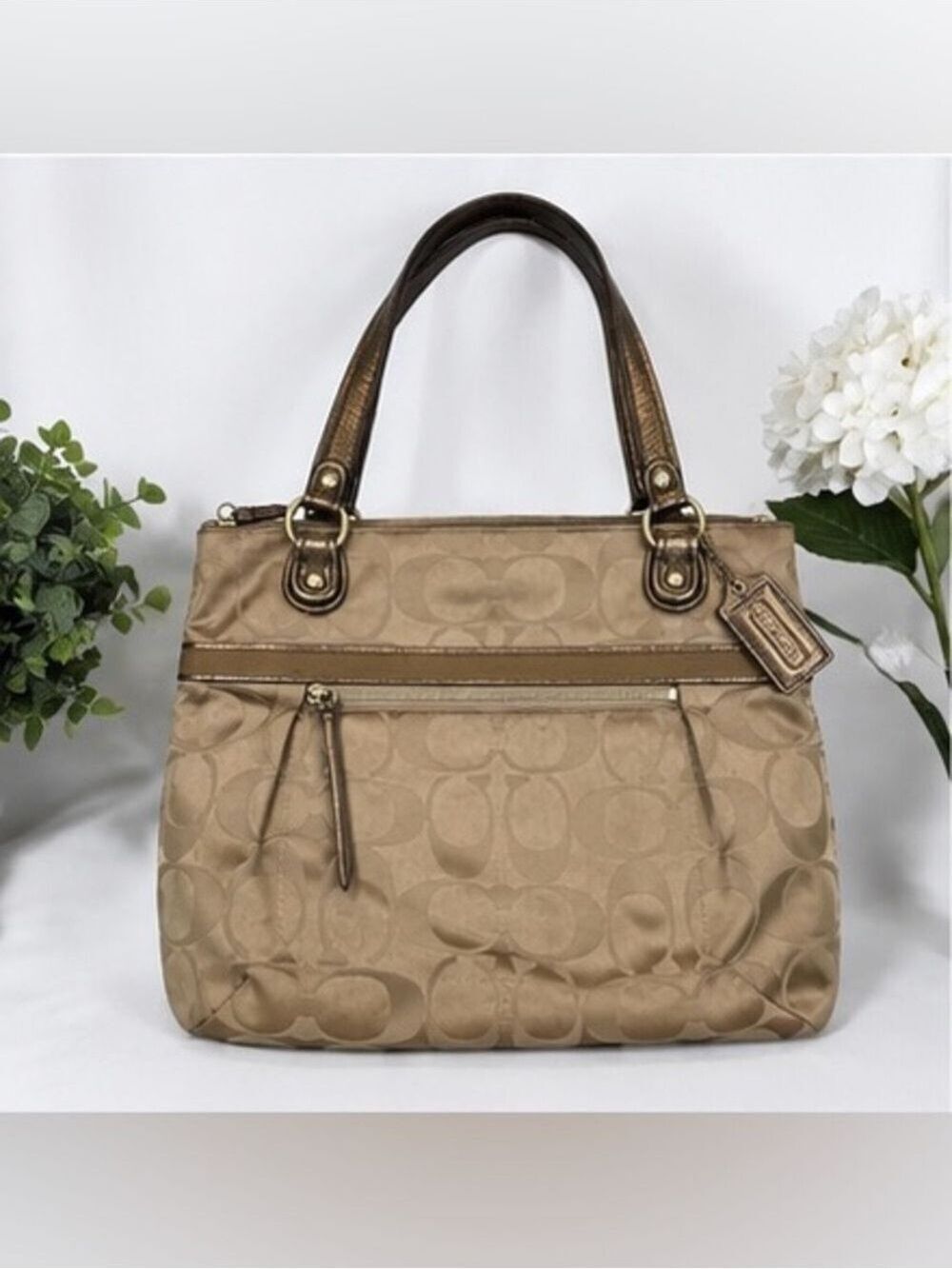 Coach Poppy Signature Sateen Glam Tote 18988